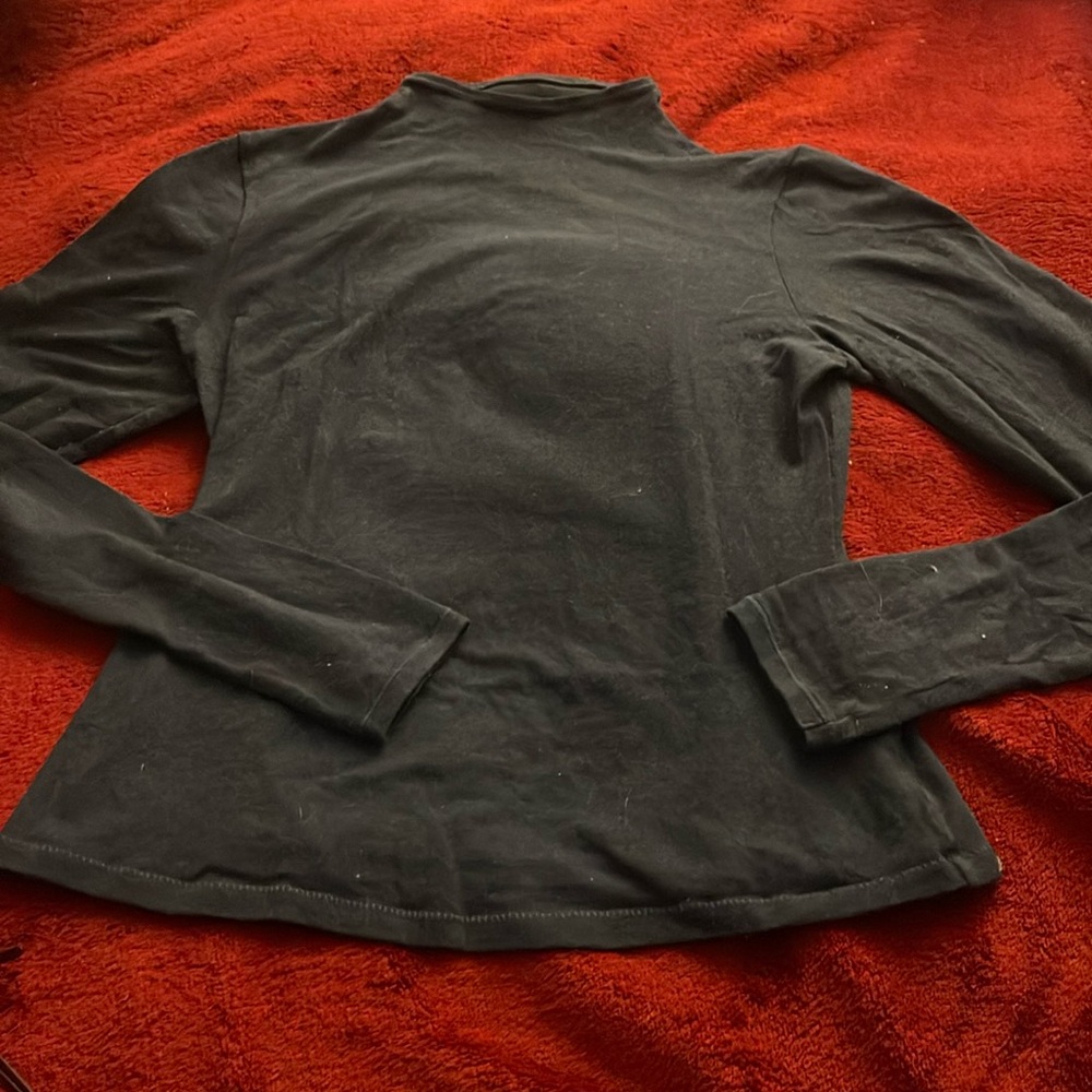Navy blue SKIMS mock neck top